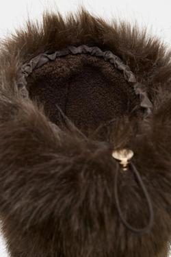 ZARA БОТИНКИ С ОТДЕЛКОЙ ИЗ ИСКУССТВЕННОГО МЕХА, КОРИЧНЕВЫЙ