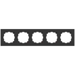 Рамка для розеток и выключателей Intro Accent 6-505-07 на 5 постов, СУ, графит | Intro