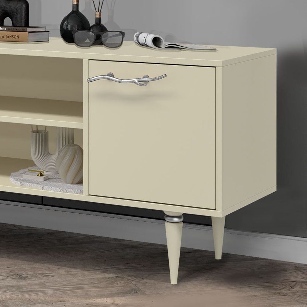 Тумба под ТВ Арт Колор matte 155см Классик Сильвер Серый шелк матовый