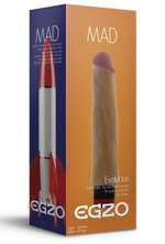 Реалистичный мультискоростной вибратор без мошонки Mad Rocket - 21 см.