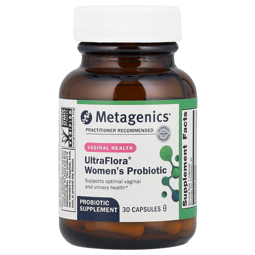 Metagenics, UltraFlora®, пробиотик для женщин, здоровье влагалища, 30 капсул