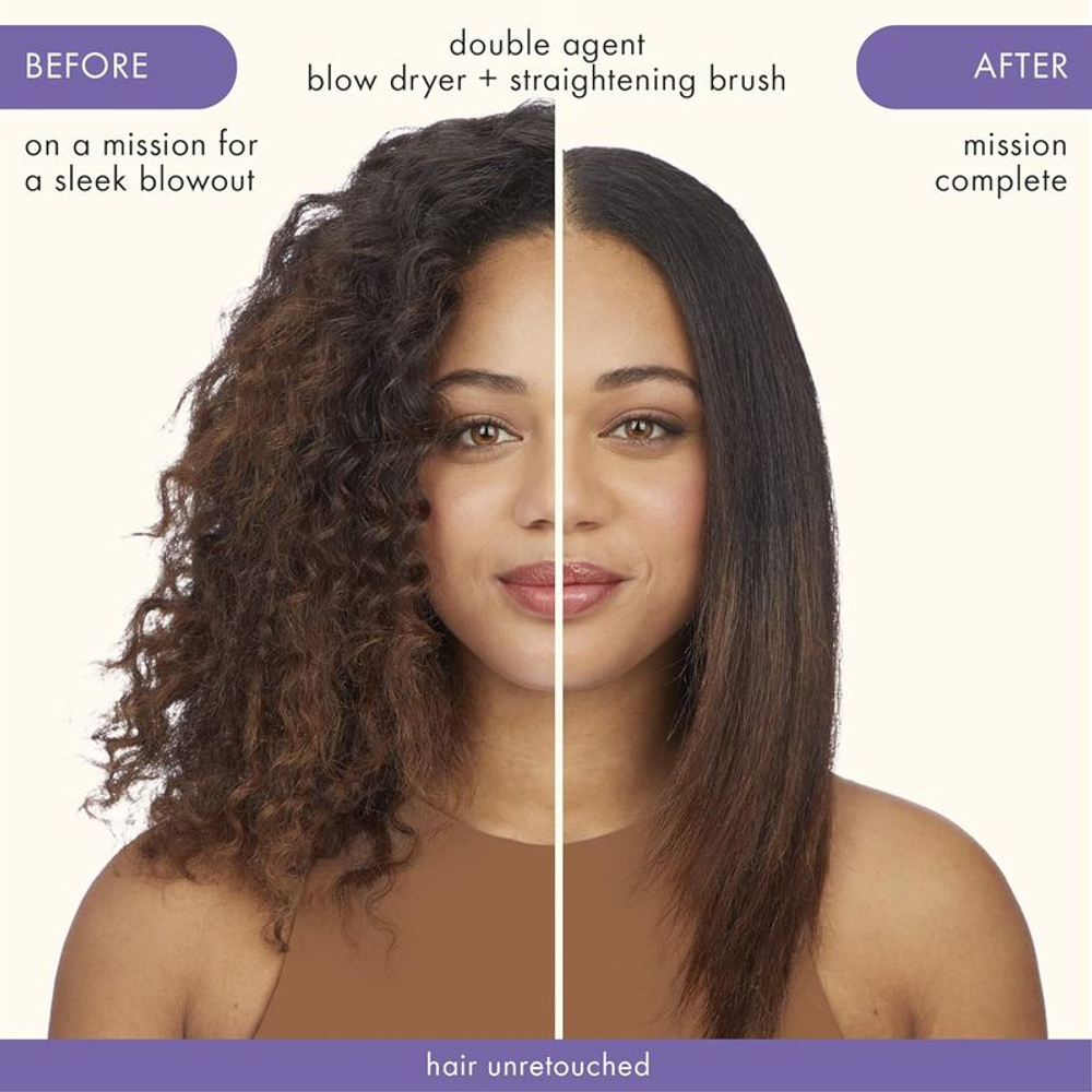 Amika Фен-щетка для волос Double Agent 2-In-1 Straightening Blow Dry