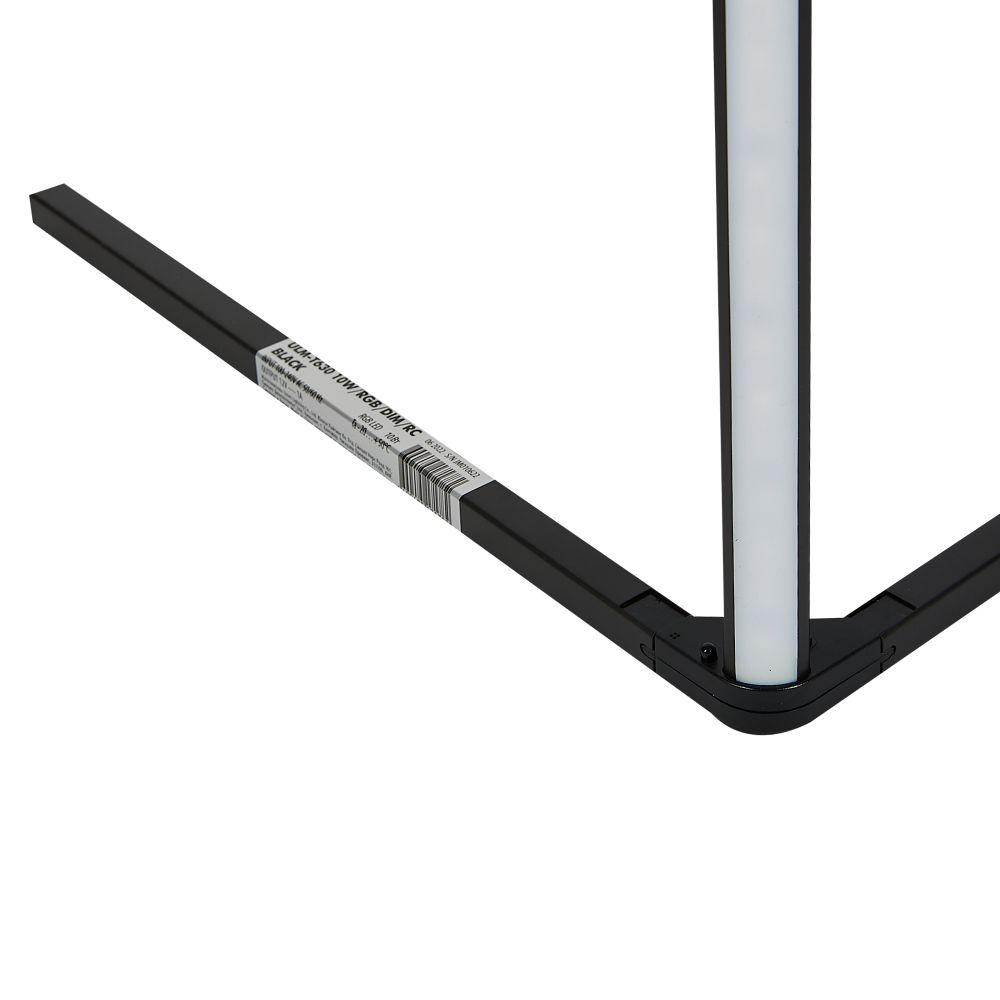 ULM-T630 10W-RGB-DIM-RC BLACK Торшер напольный светодиодный. 10W. RGB свет. Диммер. Пульт ДУ в-к. Черный. ТМ Uniel