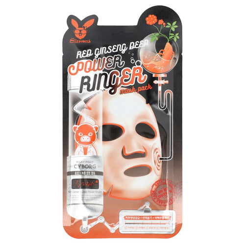 Elizavecca, Маска для лица с красным женьшенем, глубокая сила, 1 шт, 23 мл (0,78 жидк. Унции)