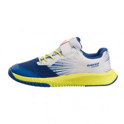 детские Кроссовки теннисные Babolat Pulsion All Court Kid - dark blue/sulphur spring