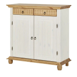 Комод Хельсинки в прихожую для обуви и вещей, белый воск/антик, сосна