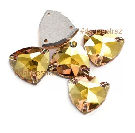 Стразы пришивные, Fat Triangle, SunShine, 001SH, 16mm, (18 ea/pkg), 5A+best, (F2)