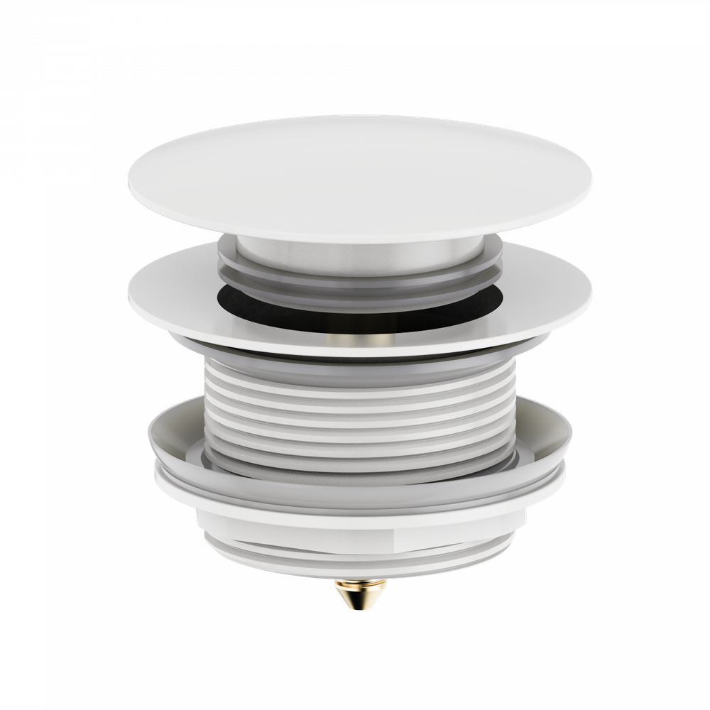 Донный клапан для ванны 1 1/2 WONZON & WOGHAND, Белый матовый (WW-SS105-MW)