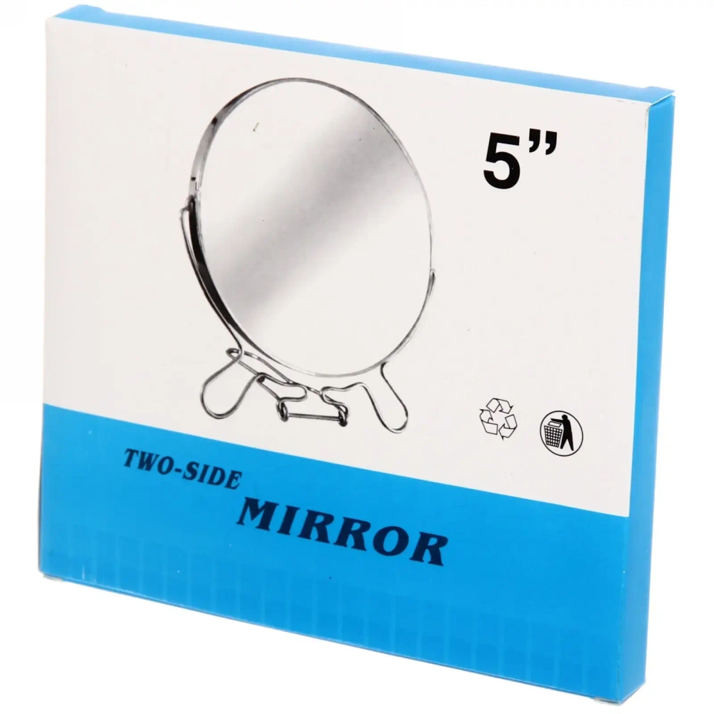 Зеркало настольное в металлической оправе «Модерн» круг, двухстороннее d11,5см