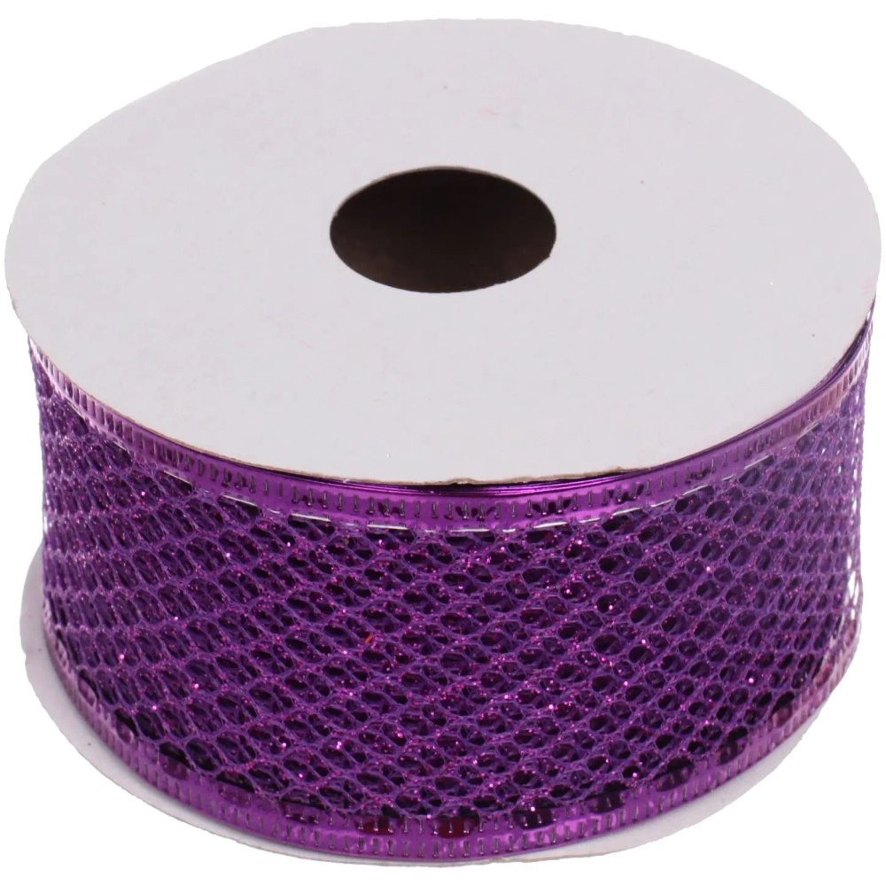 Лента для декорирования «Изящная» 4 см, 2,7 м, Фиолетовый (микс дизайнов)