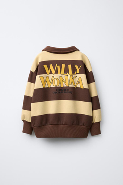 ZARA ТОЛСТОВКА ПОЛО WILLY WONKA ROALD DAHL ©, КОРИЧНЕВЫЙ