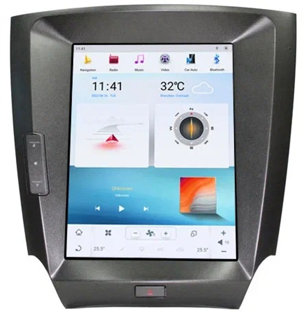 Магнитола для Lexus IS250 2005-2013 XE20 (любые комплектации) - Carmedia ZF-1130-GE вертикальный экран 10.4" в стиле "Тесла" на Android 13, 8/128Гб, CarPlay, 4G SIM-слот