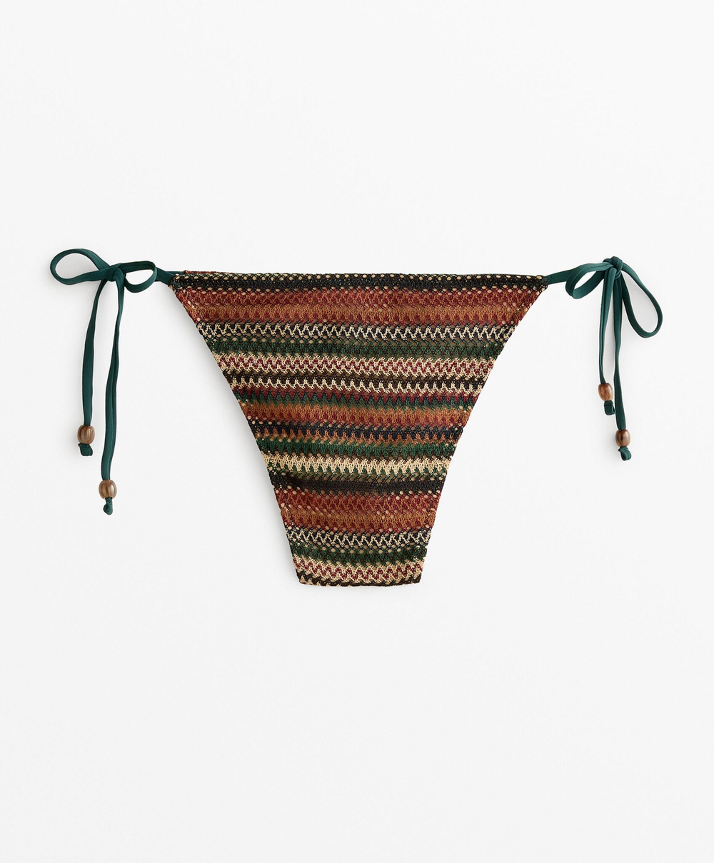 OYSHO Трусы-бикини средней посадки, связанные крючком, зеленый