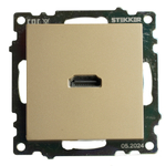 Розетка HDMI 2.1, Type A (механизм), STEKKER, GLS00-7118-08, серия Катрин, золото 50060