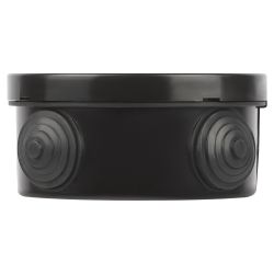 Распаячная коробка ЭРА KOR-85-40-4g-B открытой установки черная 85х40мм с гермовводами 4 вх. IP54