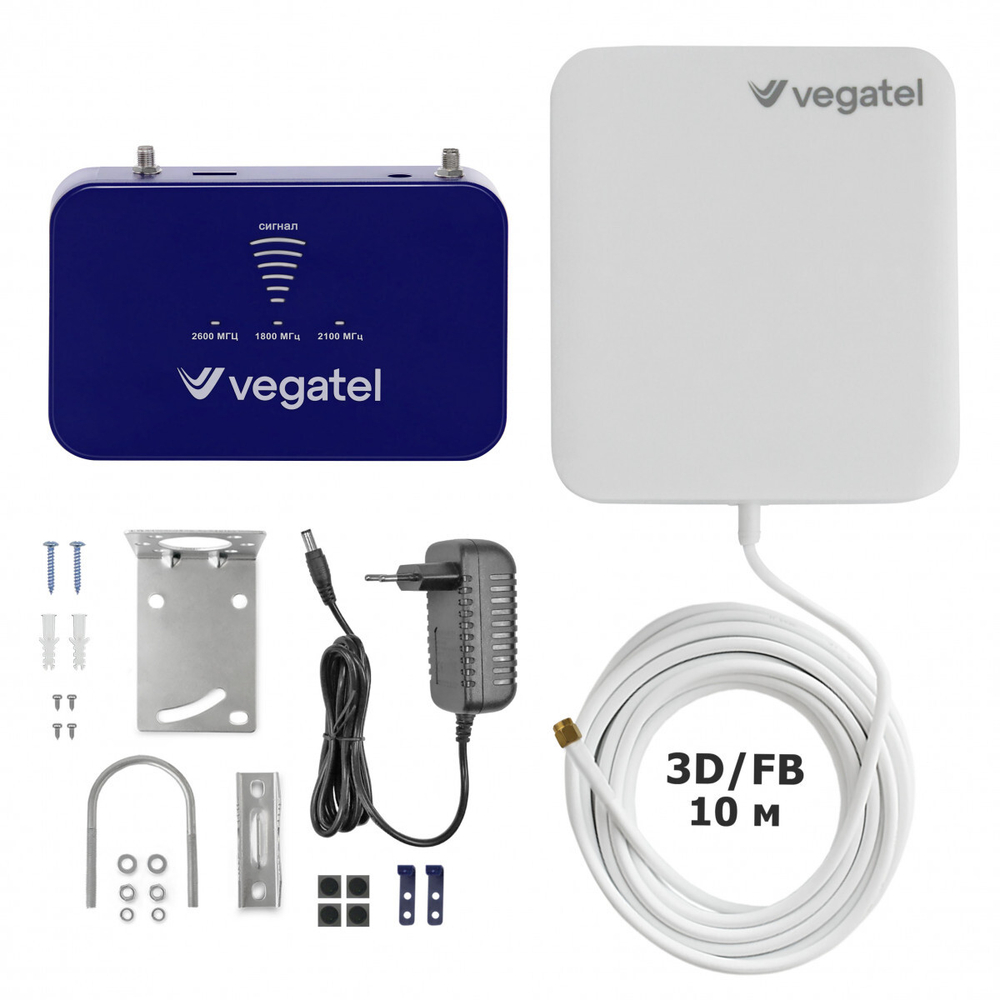 Комплект усиления связи 2G/3G/4G VEGATEL PL-1800/2100/2600