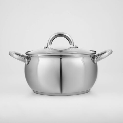Кастрюля из нержавеющей стали Доляна «Гиперион», 3,5 л, d=20 см, с крышкой (Цвет: не задано)