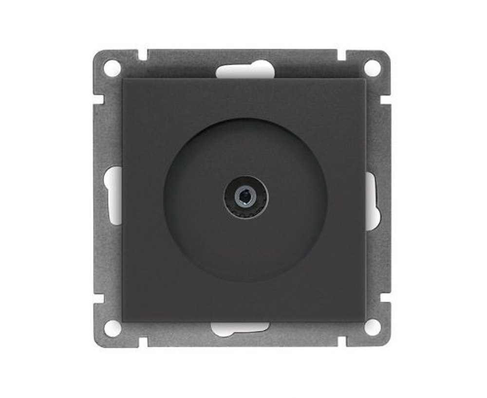 Розетка телевизионная TV 1-м СП Афина механизм графит Universal A0027-Gr