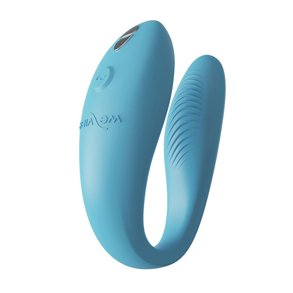 Бирюзовый вибромассажер 7,5см для пар We-Vibe Sync Go SNSY5SG8