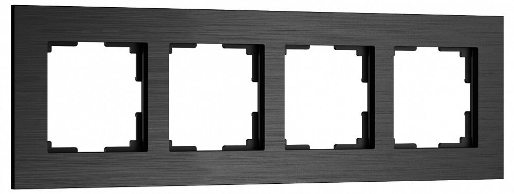 Рамка на 4 поста Werkel AluMax черный алюминий W0043508