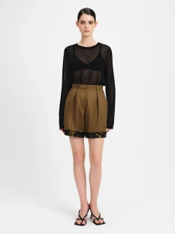 Шорты из шелка с манжетами OLA OLA