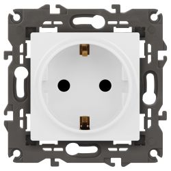 14-2102-01 ЭРА Розетка 2P+E Schuko со шторками, 16A-250В, IP20, Эра Elegance, белый | Elegance Белый