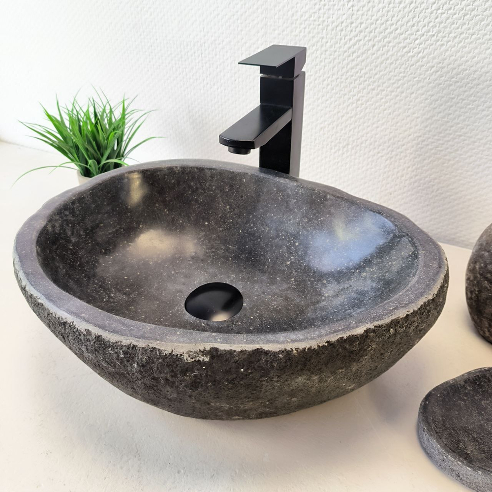Раковина из речного камня RS-66029 43х33х15 из натурального камня