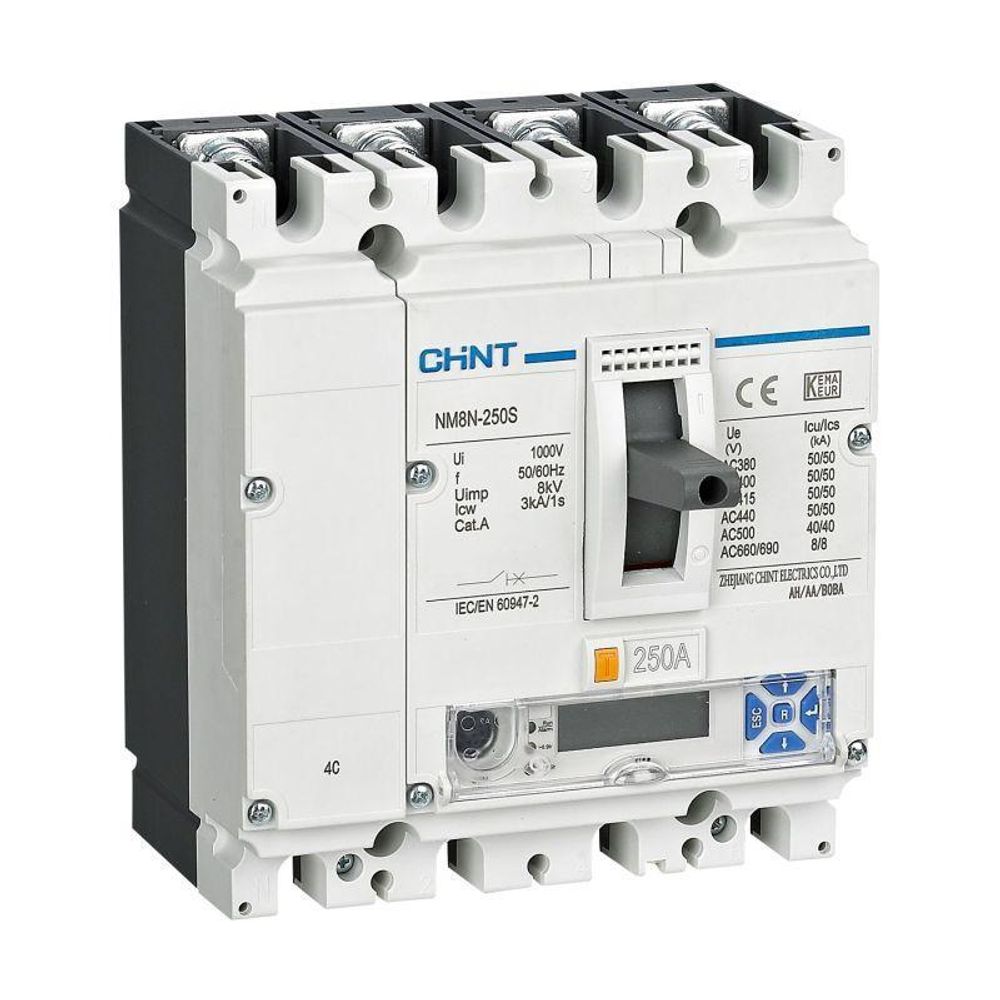 Выключатель автоматический 4п 160А 50кА NM8N-250S EM с электр. расцеп. LCD (R) CHINT 271389