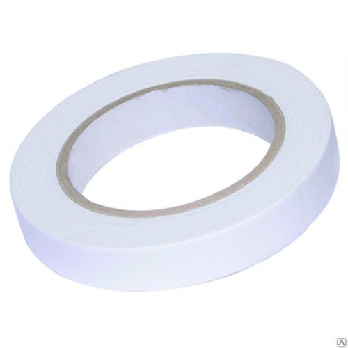 Лента клейкая  2-х сторонняя   19*  5м   (пена)  белая TOOLBERG (Лакра) 2005019