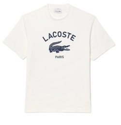 Теннисная футболка Lacoste Signature Print Cotton - white