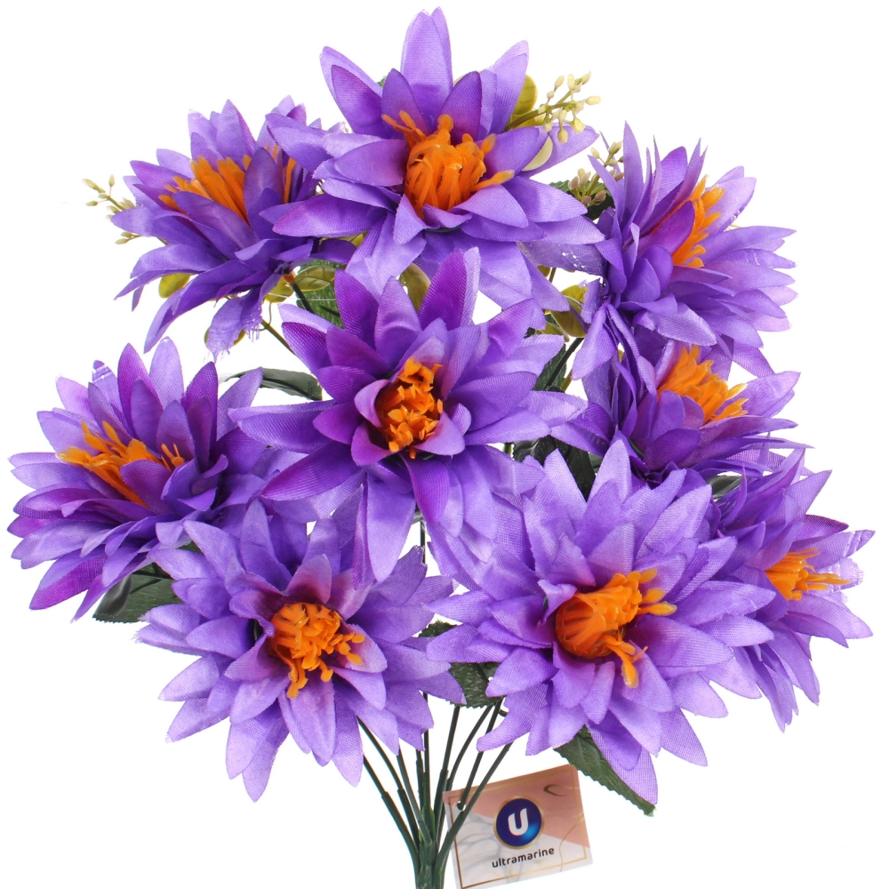 Искусственные цветы «Цветочная мелодия» Астры 50см 9 цветков сиреневые