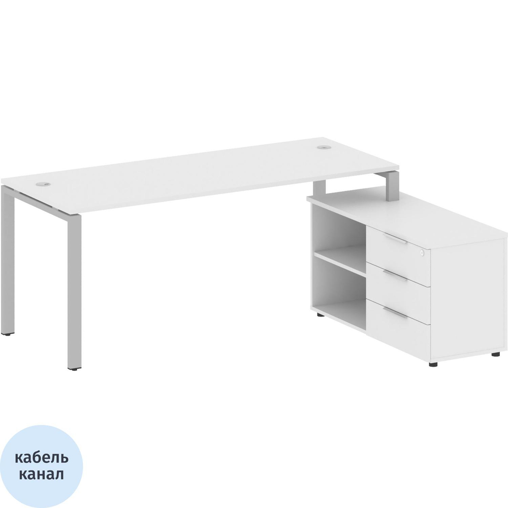 Стол Metal Sys.St П-обр м/к оп.тум пр БП.РС-СТС-2.5Пр 1900x1520x750 Бел/Сер