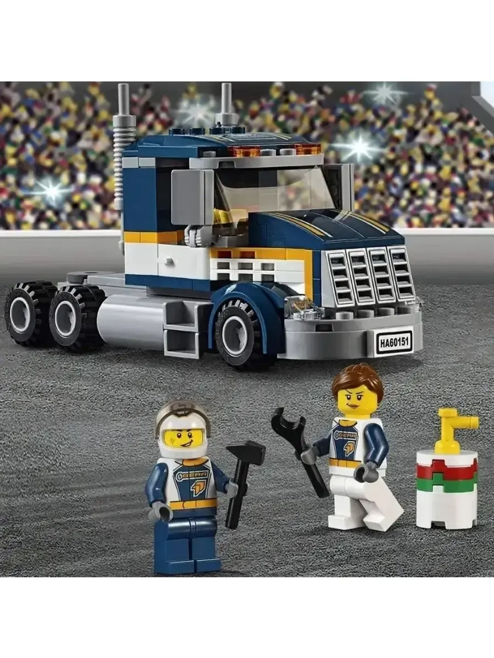 Конструктор Грузовик для перевозки драгстера 345 дет 10650