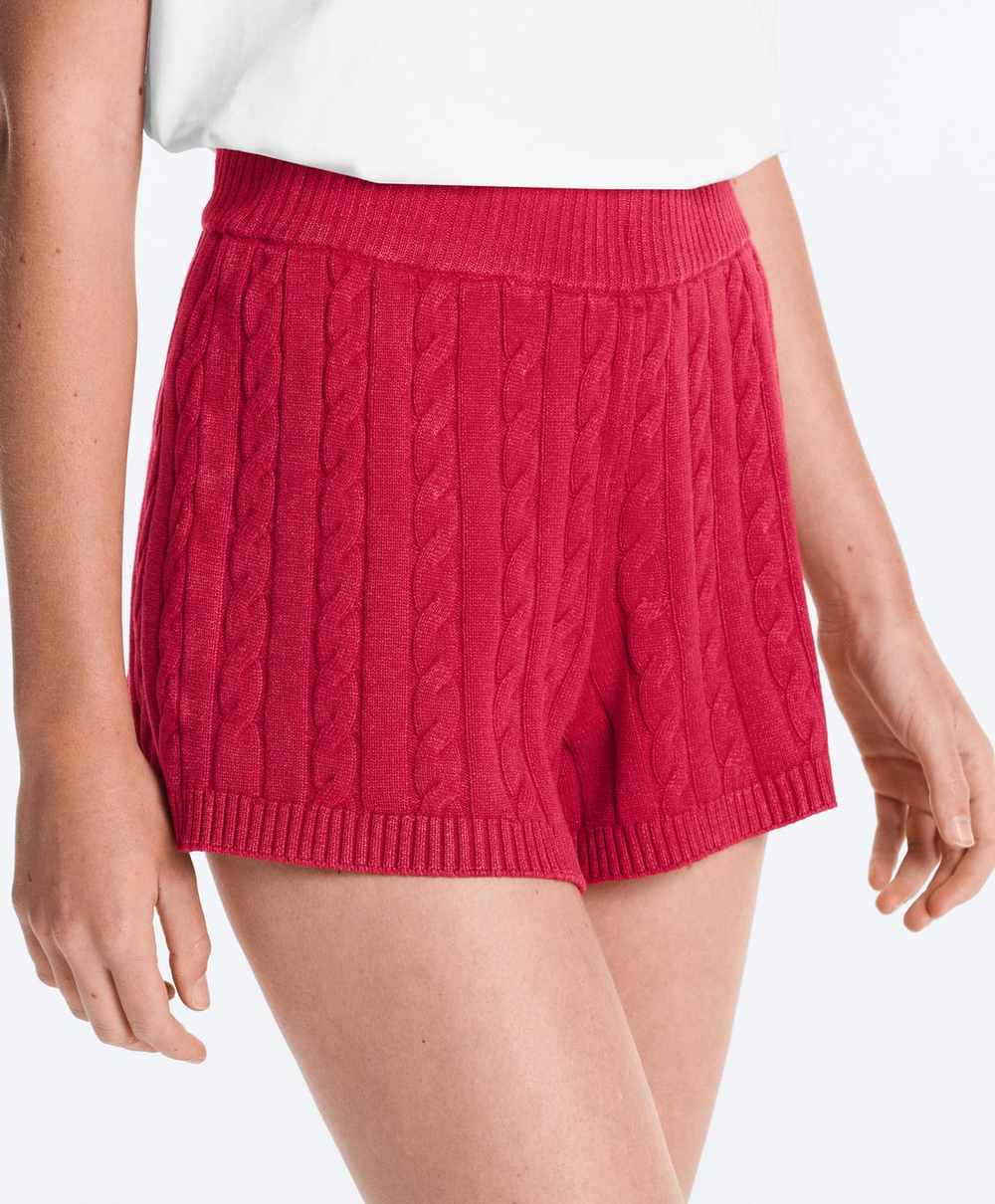 Oysho Вязаные шорты с косами, красный
