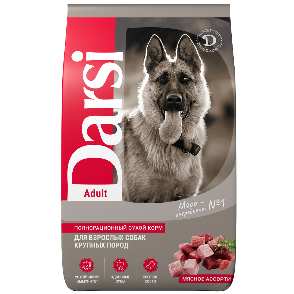 Сухой корм Darsi Adult для собак крупных пород мясное ассорти 10 кг