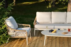 "Венеция" лаунж-зона из искусственного ротанга, цвет соломенный