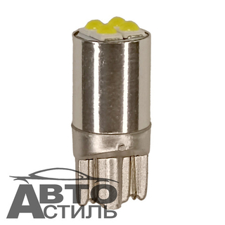 Светодиод 12V T10  4SMD 3030 WHITE FLS36-4W Super (без цок) высокий обод серебро