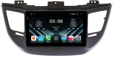 Магнитола для Hyundai Tucson 3 2015-2018 (без штатной КЗВ, рамка черная) - FarCar DX9-8101BL-A монитор 9.5" IPS на Android 13, 4+64Гб, CarPlay