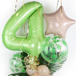Шар (40''/102 см) Цифра, 4 Slim, Фисташка, Сатин, 1 шт. в упак.