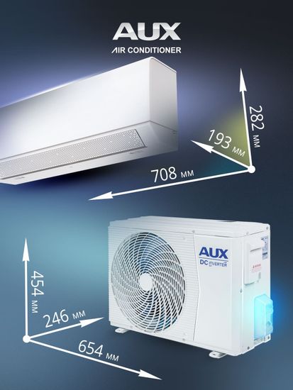 Настенная сплит-система AUX ASW-H07A4/BA-R2DI + AS-H07A4/BA-R2DI, белый