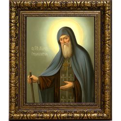 Марк Печерский преподобный, гробокопатель. Икона на холсте.