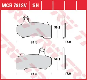 Колодки тормозные дисковые TRW MCB781SV