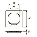 Основа для плитки TECEdrainpoint S, 100 мм, из нержавеющей стали, без рамки, 3660016