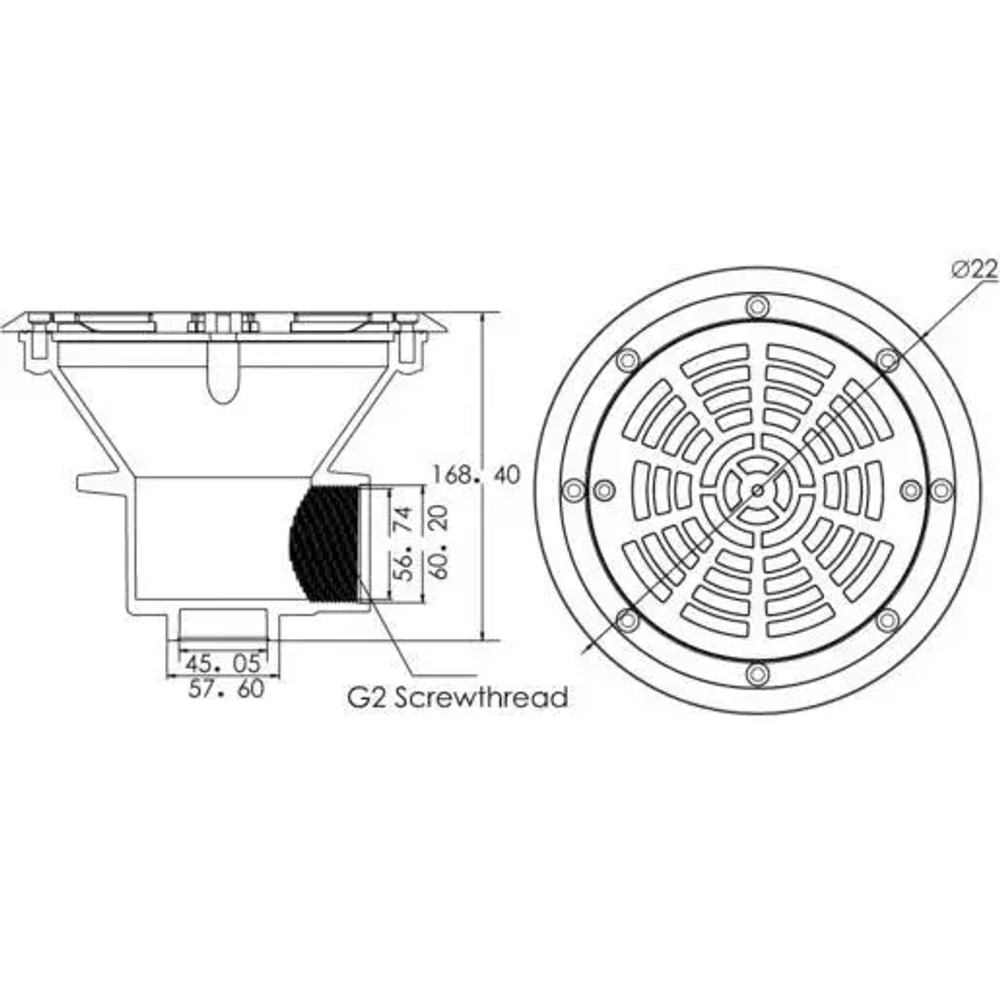 Донный слив для бассейна