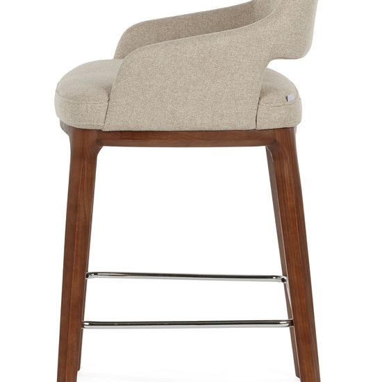 Полубарный стул Lord деревянный каркас и бежевая ткань сиденья