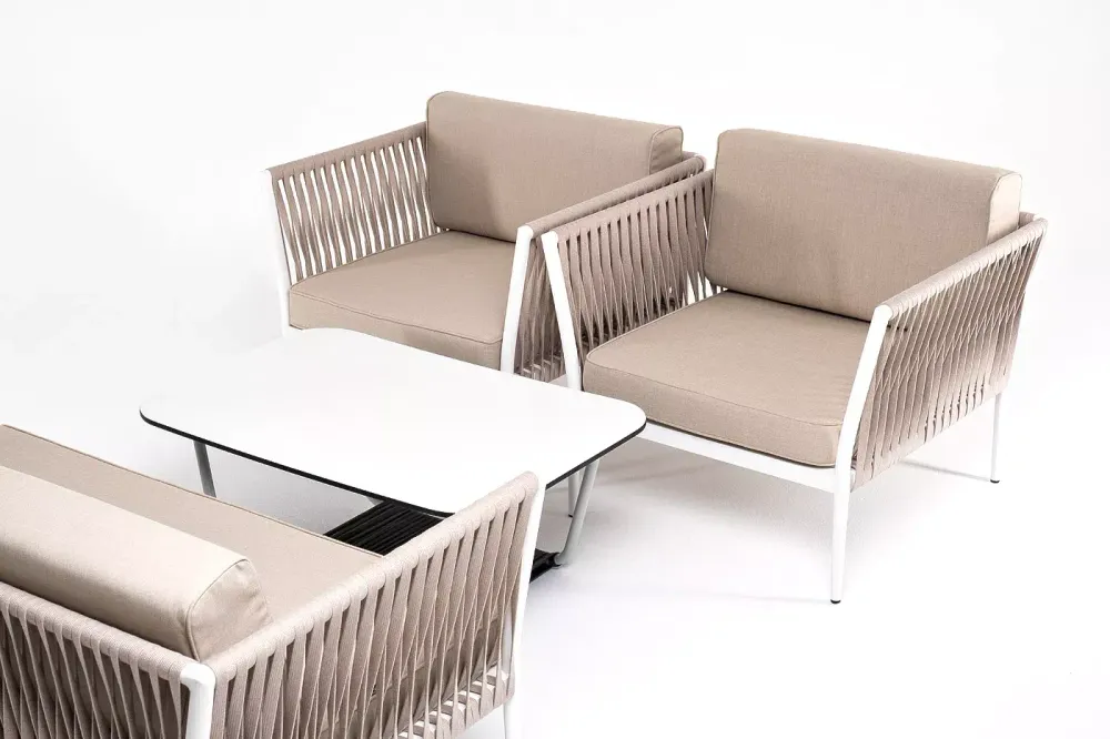 "Касабланка" лаунж-зона плетеная из роупа 4-местная, цвет бежевый