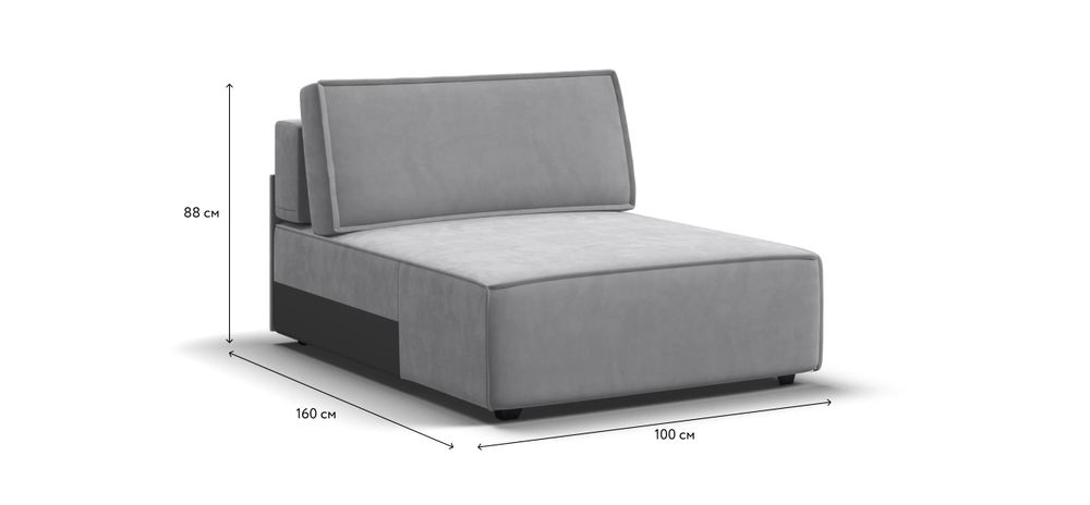 Босс Софт Модуль оттоманка Велюр Монолит сталь