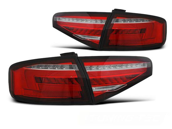 Задние фонари LED BAR TAIL LIGHTS RED WHIE SEQ для AUDI A4 B8 12-15 СЕДАН OEM BULB