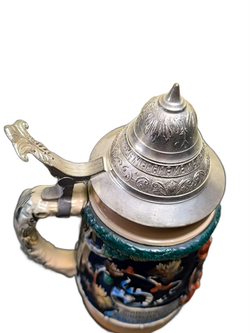 Кружка пивная (керамика с оловянной крышкой) Германия