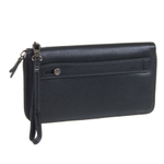 Изящный мужской чёрный клатч портмоне из натуральной кожи на молнии GALIB 7M175